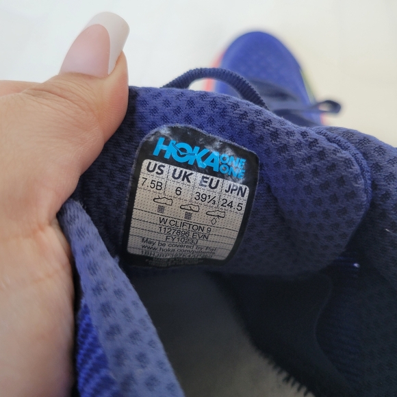 Hoka One Clifton 9 Evening Sky Coral Sneakers - Picture 12 of 12